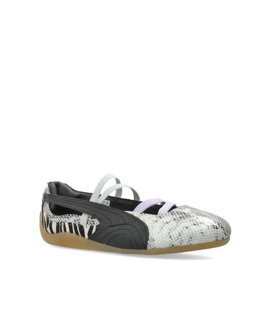 PUMA Black Round-Toe Ballet Flats