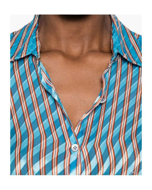 Dries Van Noten Blue Striped Shirt