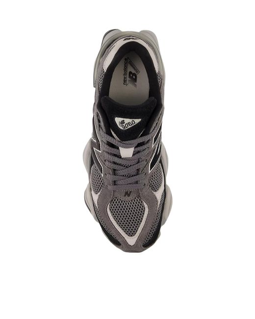 New Balance Black 9060 Lace-Up Sneakers for men