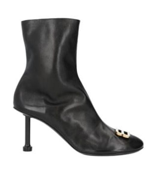 Balenciaga Black Stiletto Heel Ankle Boots