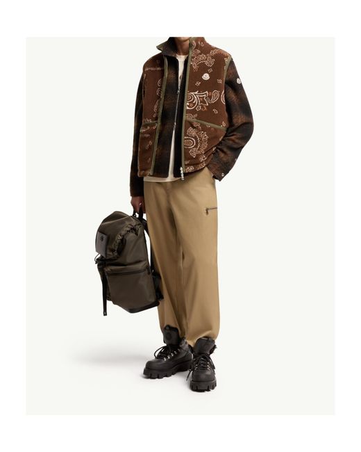 Moncler Brown Reversible Paisley Print Padded Teddy Vest for men