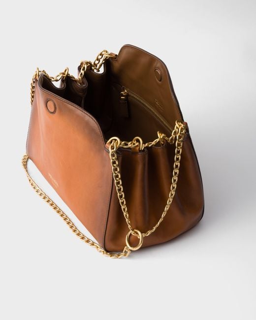 Prada Brown Small Tumulte Leather Bag