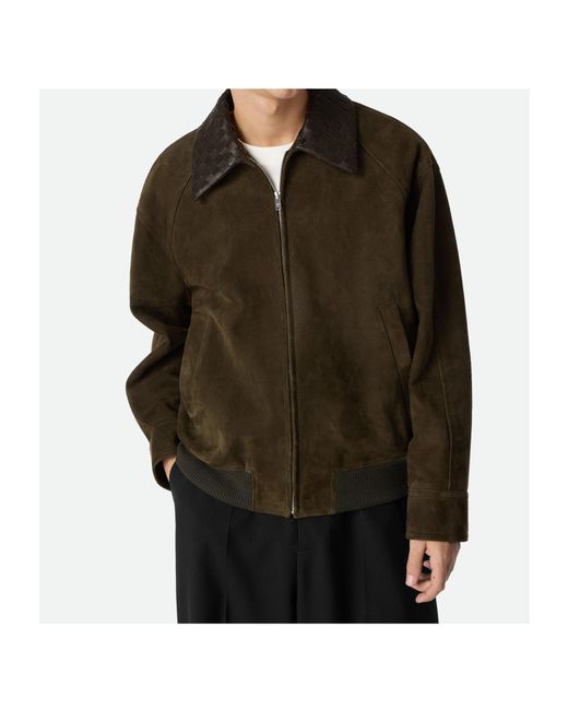 Bottega Veneta Green Suede Leather Blouson for men