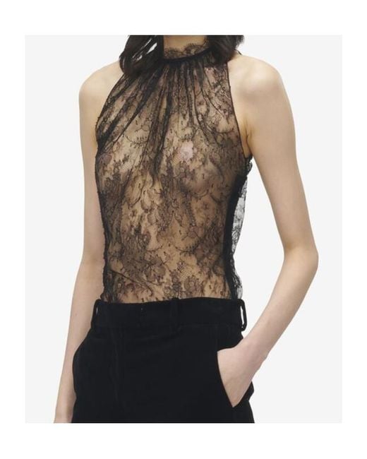 McQueen Black Lace Sleeveless Top