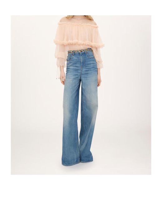 Chloé White Chloé Off-The-Shoulder Puff-Sleeved Top