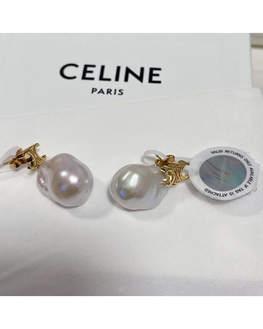 Céline White Baroque Triomphe Earrings