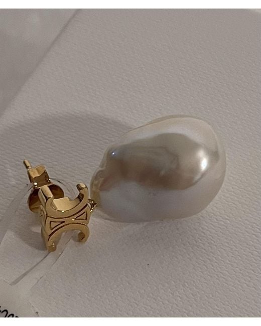 Céline White Baroque Triomphe Earrings