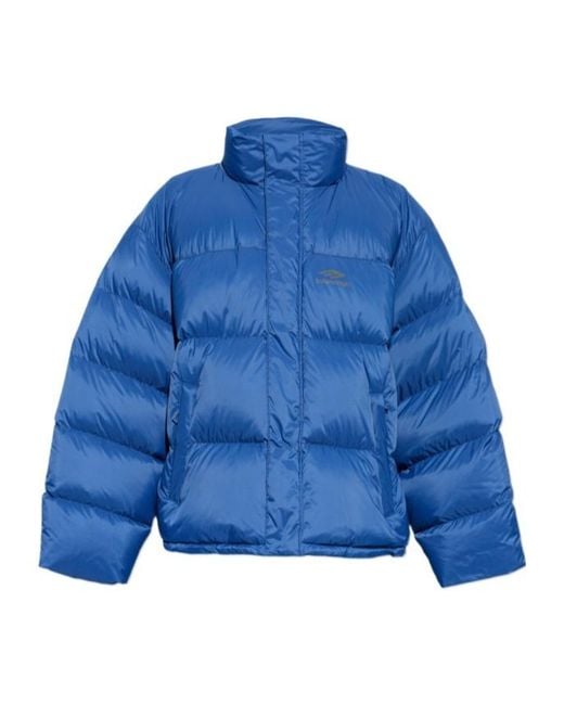 Balenciaga Blue 3B Sports Icon Ski Puffer Jacket for men
