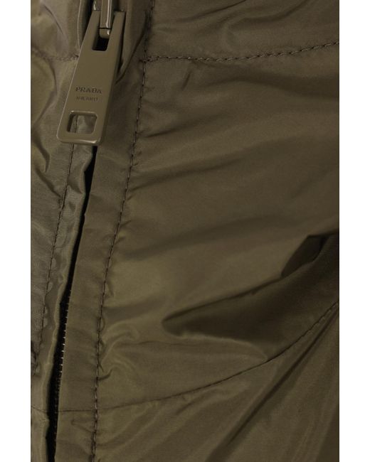 Prada Green Zip-Up Hooded Jacket for men