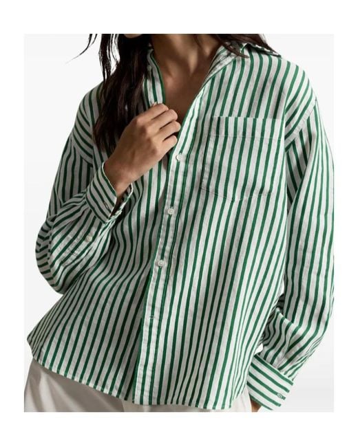 Polo Ralph Lauren Green Striped Pocket Light Shirt