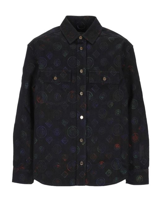 Casablanca Black Logo-Patterned Buttoned Shirt for men