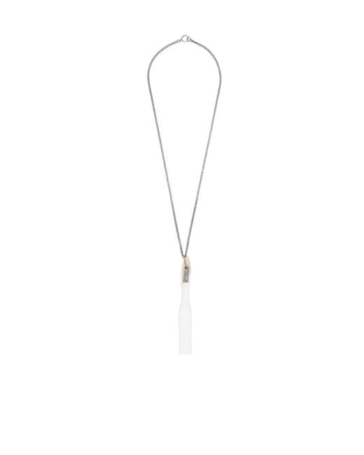 MM6 by Maison Margiela White Numeric-Signature Necklace for men