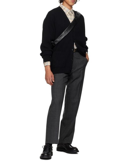 スーツ AURALEE BLUEFACED WOOL CHECK SLACKS 3 Gray Bluefaced Wool Check Trousers by AURALEE on Sale
