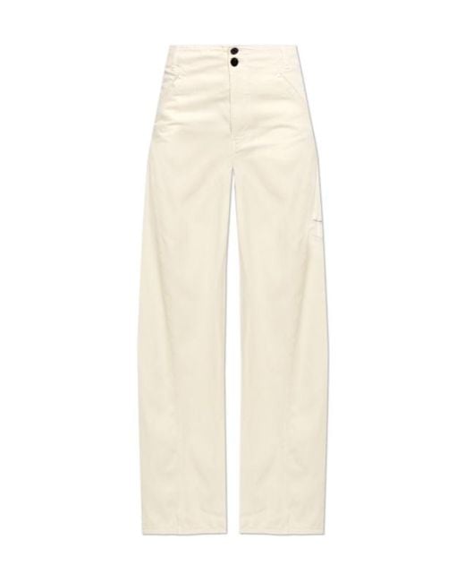 Self-Portrait White Cream Denim Pocket Trousers