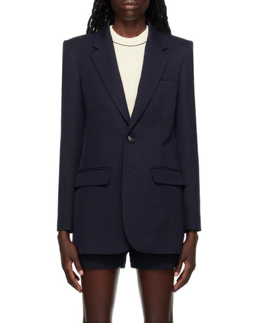AMI Blue Single-Breasted Blazer