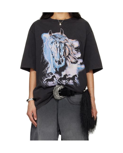 Lu'u Dan Gray Year Of The Horse Series Crew Neck Oversized T-Shirt for men