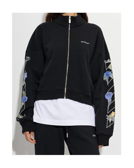 Off-White c/o Virgil Abloh Black Long-Sleeve Zip-Up Sweatshirt