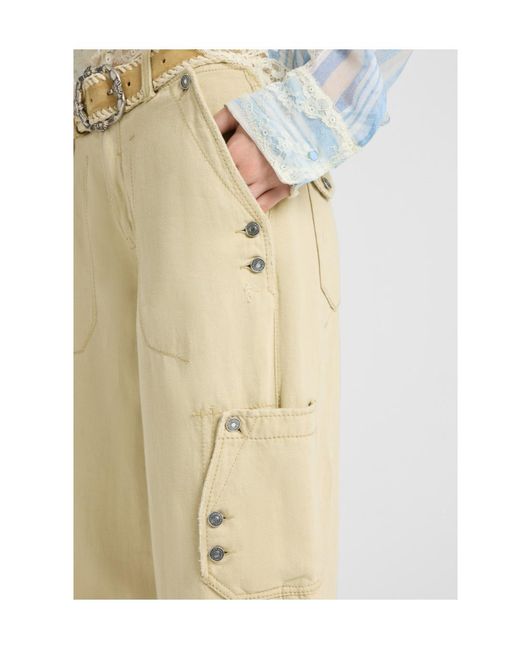Ermanno Scervino Natural Buttoned Trousers
