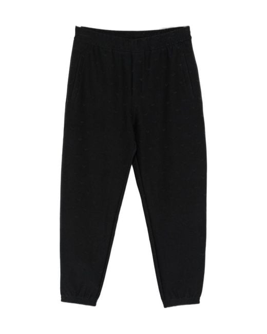 Emporio Armani Black Elastic Waist Sports Pants for men