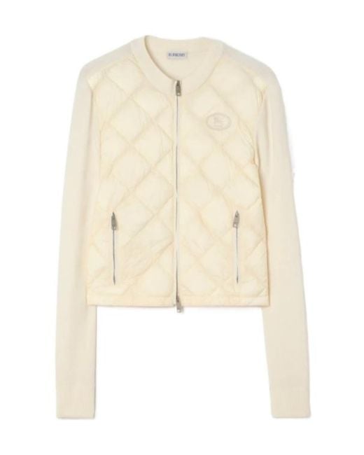 Burberry Natural Quilted Nylon And Wool Fulbrook Jacket