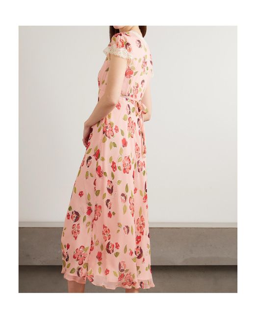 Rixo Pink Printed Clarice Dress
