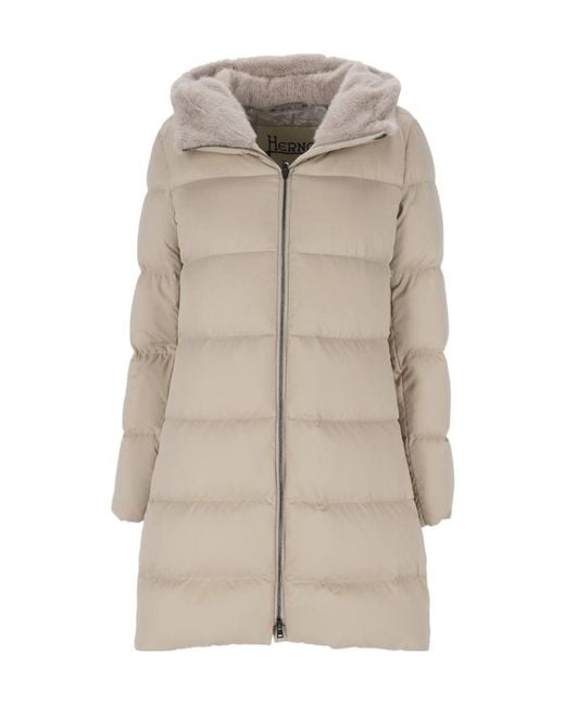 Herno Natural Quilted Zipped Jacket