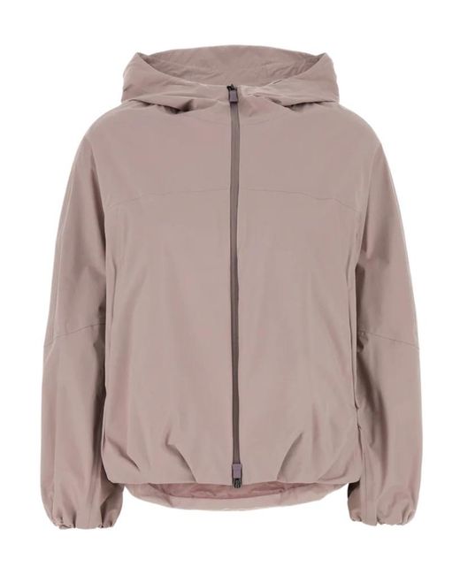 Herno Brown Zip-Up Hooded Jacket