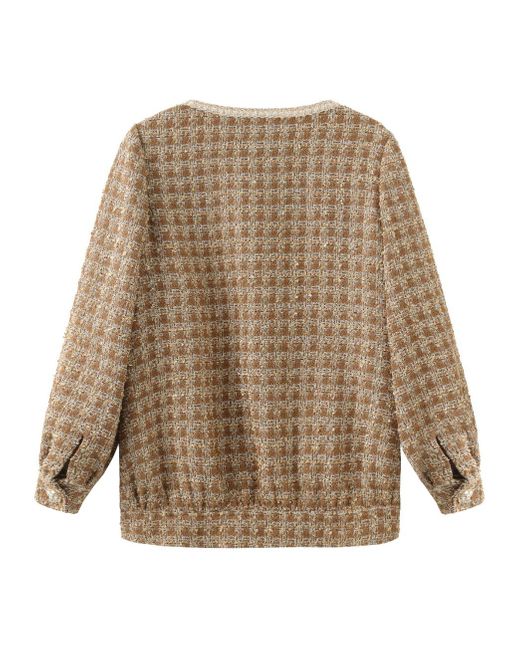 Marissa Chiara Natural Plaid Casual Jacket