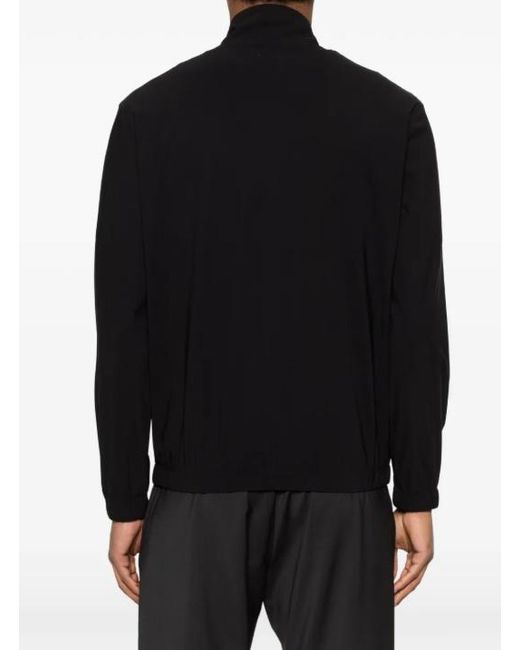 Eleventy Black High-Neck Bomber Jacket for men