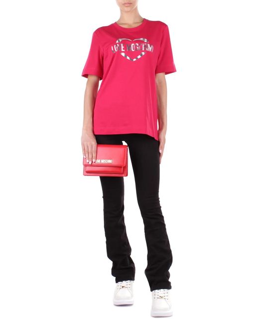 Moschino Pink Logo-Print Short-Sleeve T-Shirt