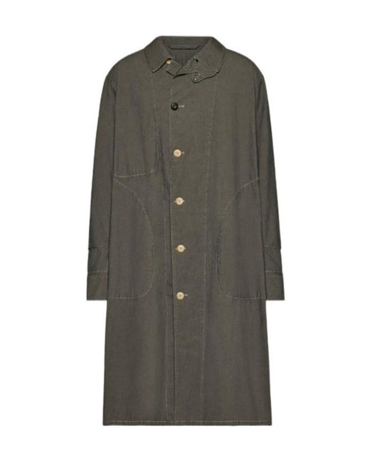Maison Margiela Gray Four Stitches Straight Hem Coat for men