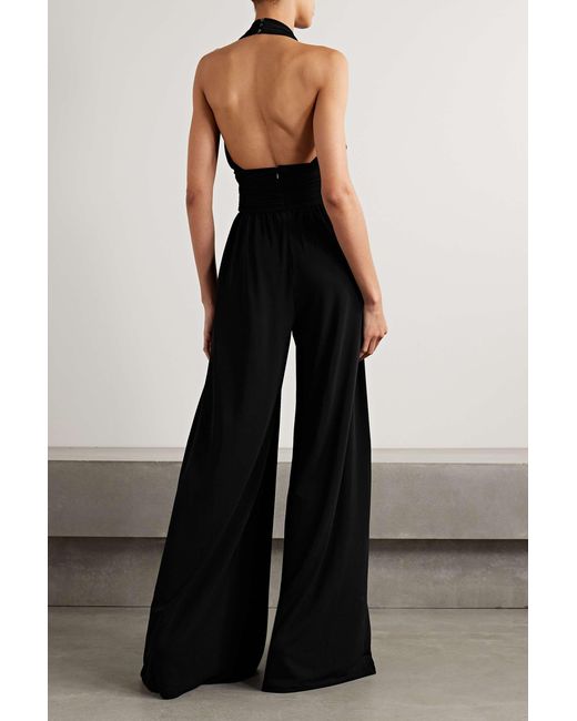 Michael Kors Black Elastic Neck-Hanging Jumpsuit