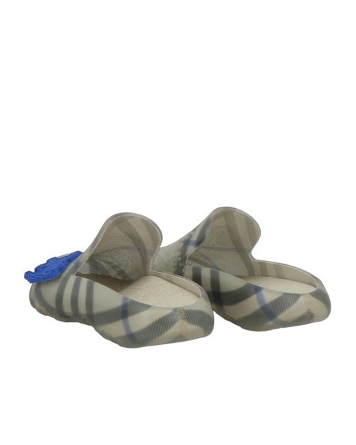 Burberry Gray Printed Slip-On Shoes