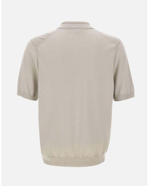 Boss White Asac Regular Fit Knit Polo Shirt for men
