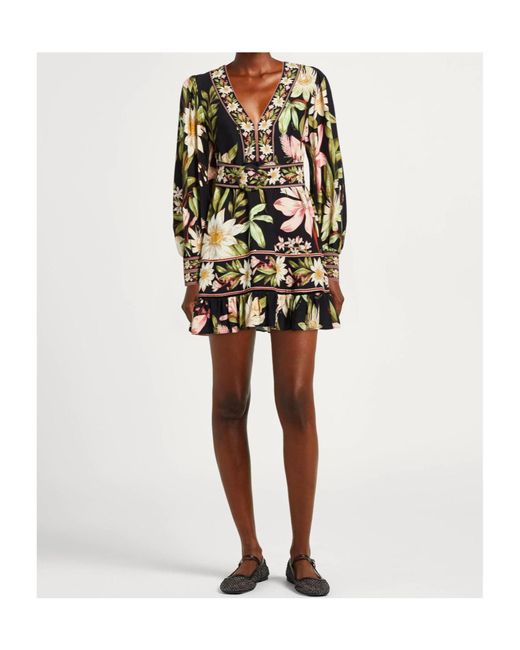 Farm Rio Black Long-Sleeved Dress