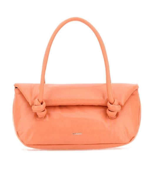 Jil Sander Orange Knot-Detailed Padded Tote Bag