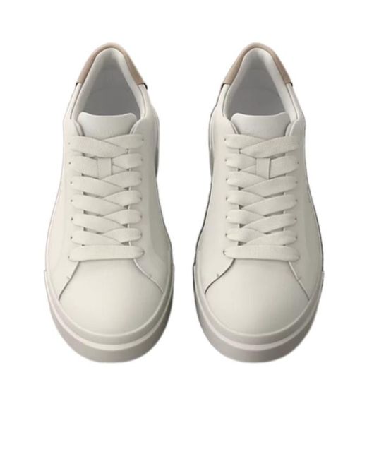 Calvin Klein White Leather Signature Logo Trainers for men