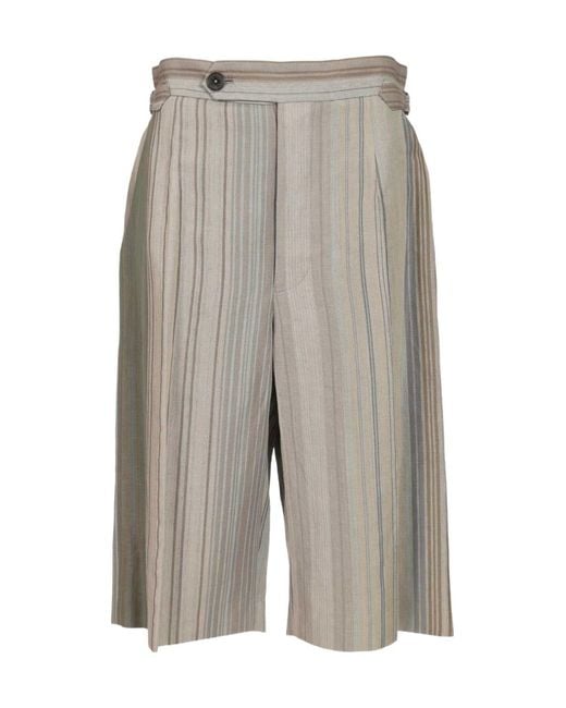 Vivienne Westwood Gray Humphrey Striped Bermuda Shorts for men