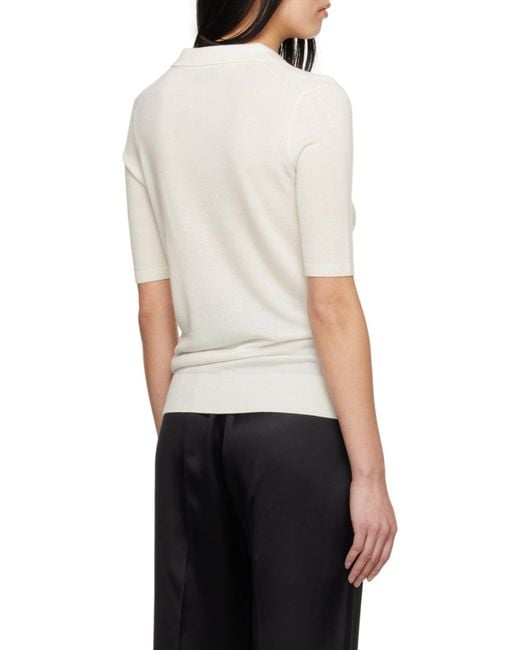 Gabriela Hearst White Short-Sleeved Polo Shirt