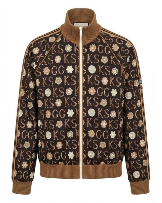 Gucci Black X Ken Scott Print Zip-Up Jacket for men