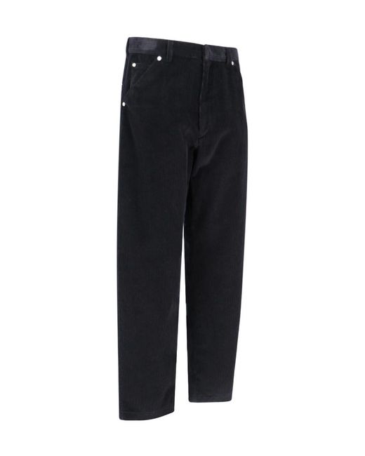 Prada Blue Triangle Logo Corduroy Trousers for men