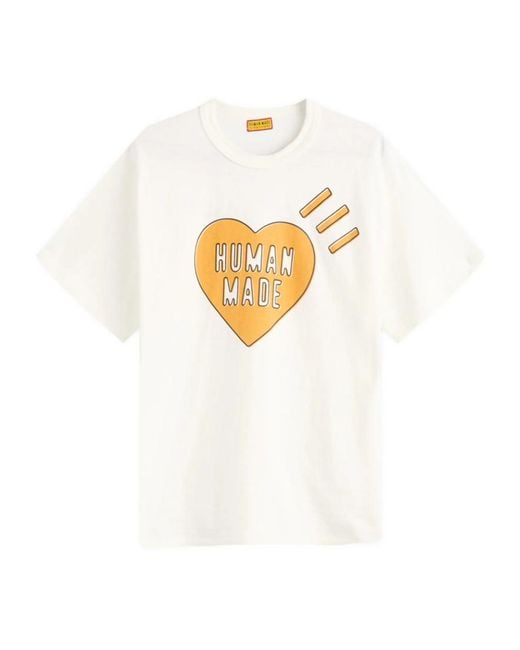 Human Made White Heart-Logo Cotton T-Shirt for men