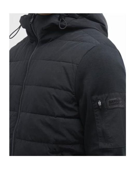 Barbour Blue Stanley Hooded Quilted Sweatshirt for men