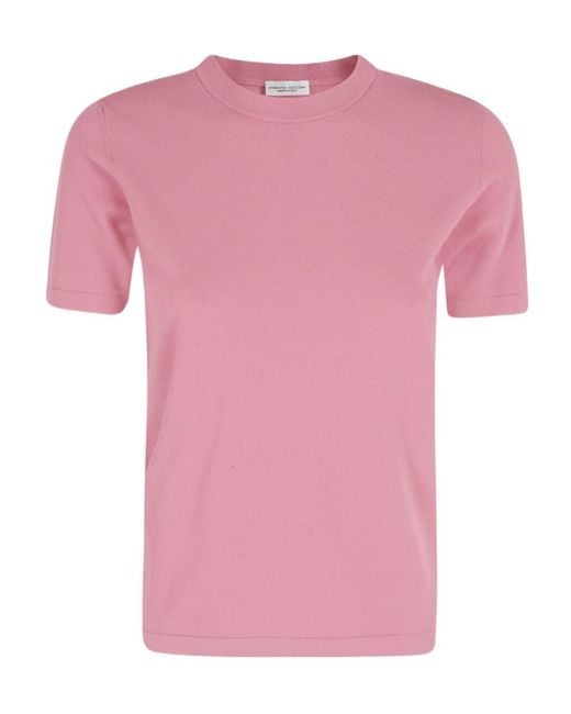 Roberto Collina Pink Crew-Neck T-Shirt