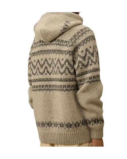 C P Company Gray Jacquard Wool Hooded Sweater for men