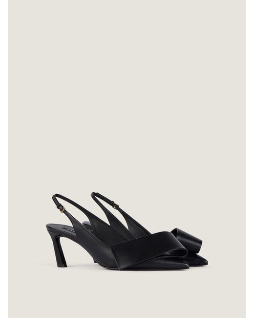 Givenchy Black Twisted Ribbon Slingback Heeled Pumps