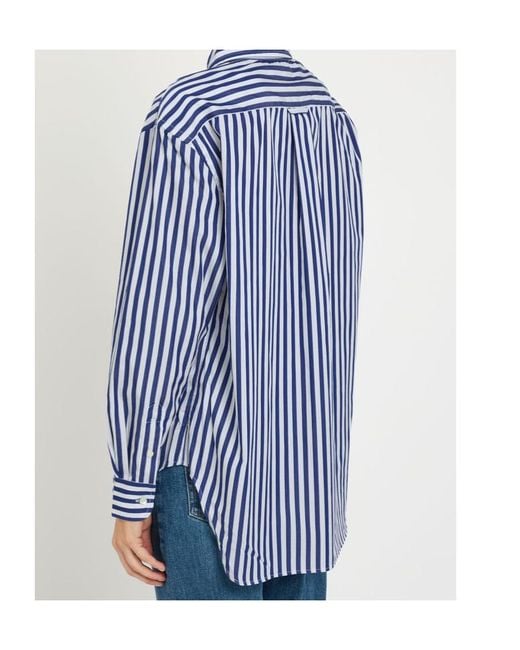 Polo Ralph Lauren Blue Striped Cotton-Poplin Shirt