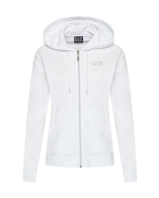 EA7 White Logo And Hat Casual Jacket