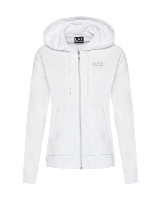 EA7 White Logo And Hat Casual Jacket