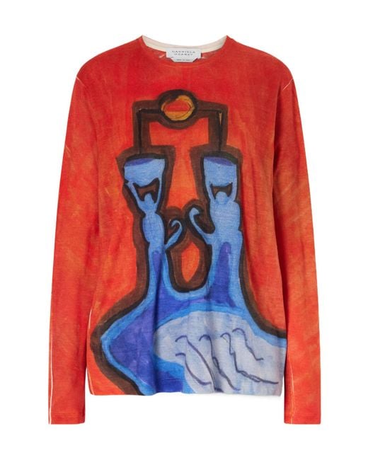 Gabriela Hearst Red Long Sleeve T-Shirt